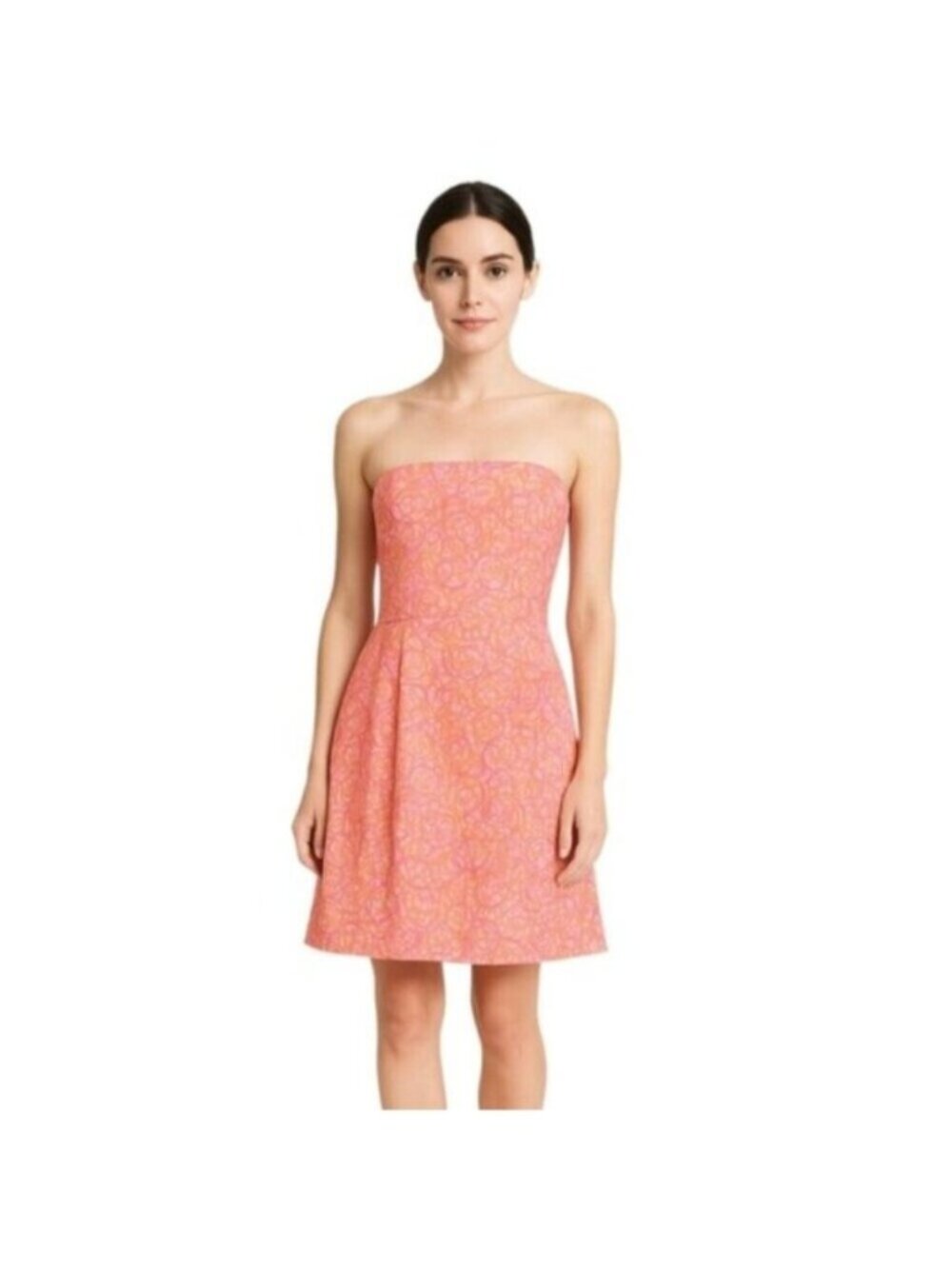 Lilly Pulitzer Delphina Orange & Pink Strapless Mini Dress